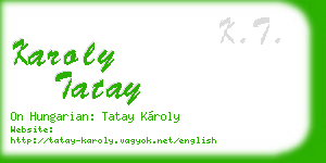 karoly tatay business card